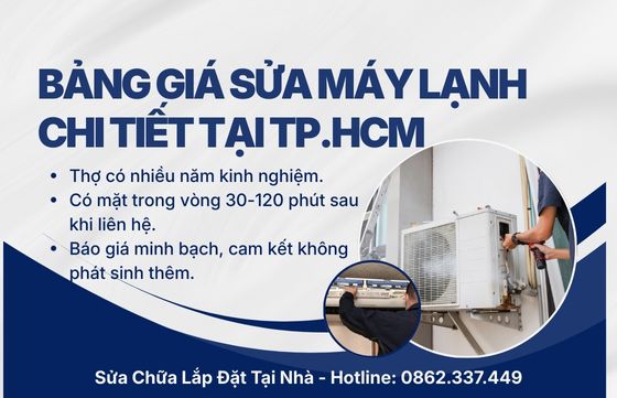 Bảng giá sửa máy lạnh HCM chi tiết