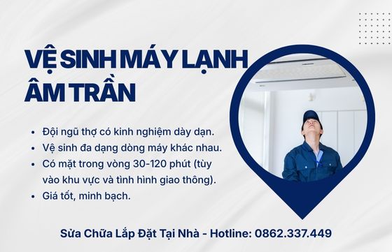 Vệ sinh máy lạnh âm trần TP.HCM 24/7 | Chuyên nghiệp - Giá tốt