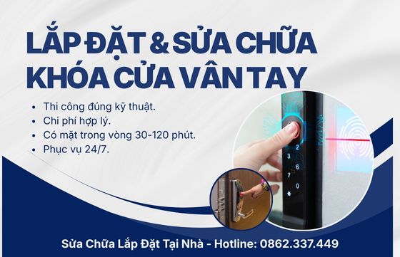 Lắp đặt & Sửa chữa khóa cửa vân tay chính hãng, giá tốt nhất