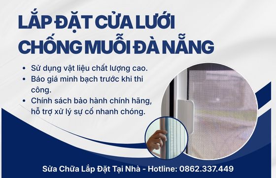 Lắp đặt cửa lưới chống muỗi Đà Nẵng - Lưới Inox bền - Giá tốt